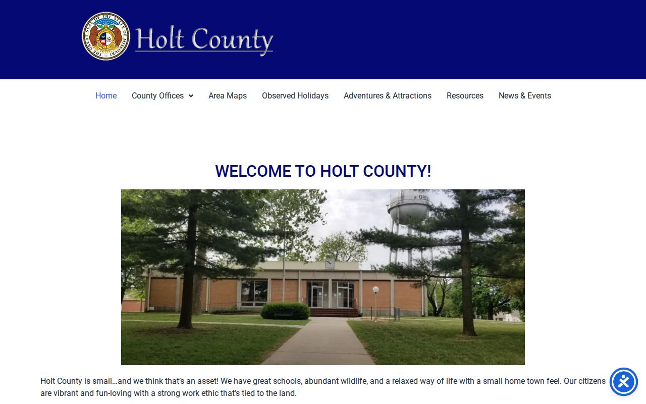 Official Holt County courthouse and county history page