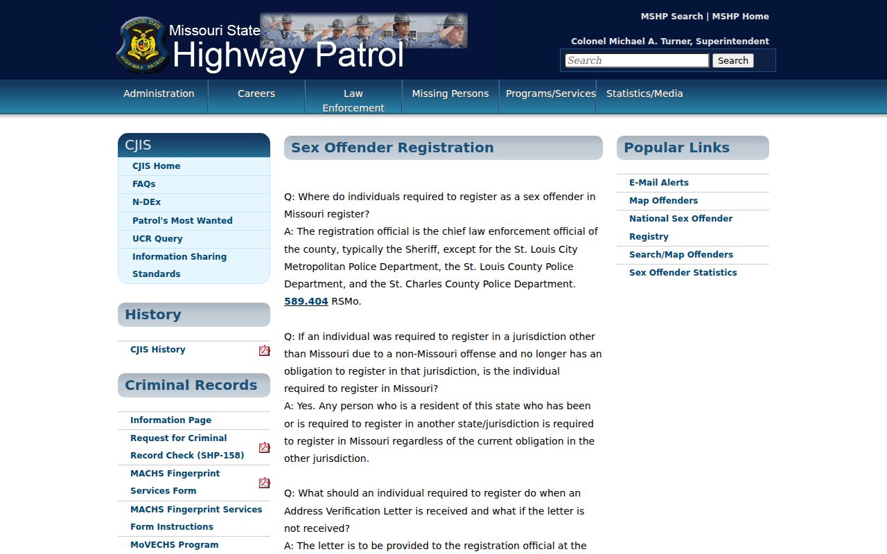 Holt County sex offender registry factsheet and verification guidance